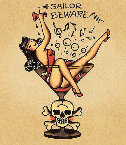 An example of Sailor Jerry tattoo flash