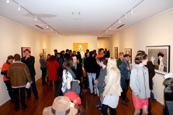 The opening night of the Chancing Your Arm exhibition at Australian Galleries Melbourne